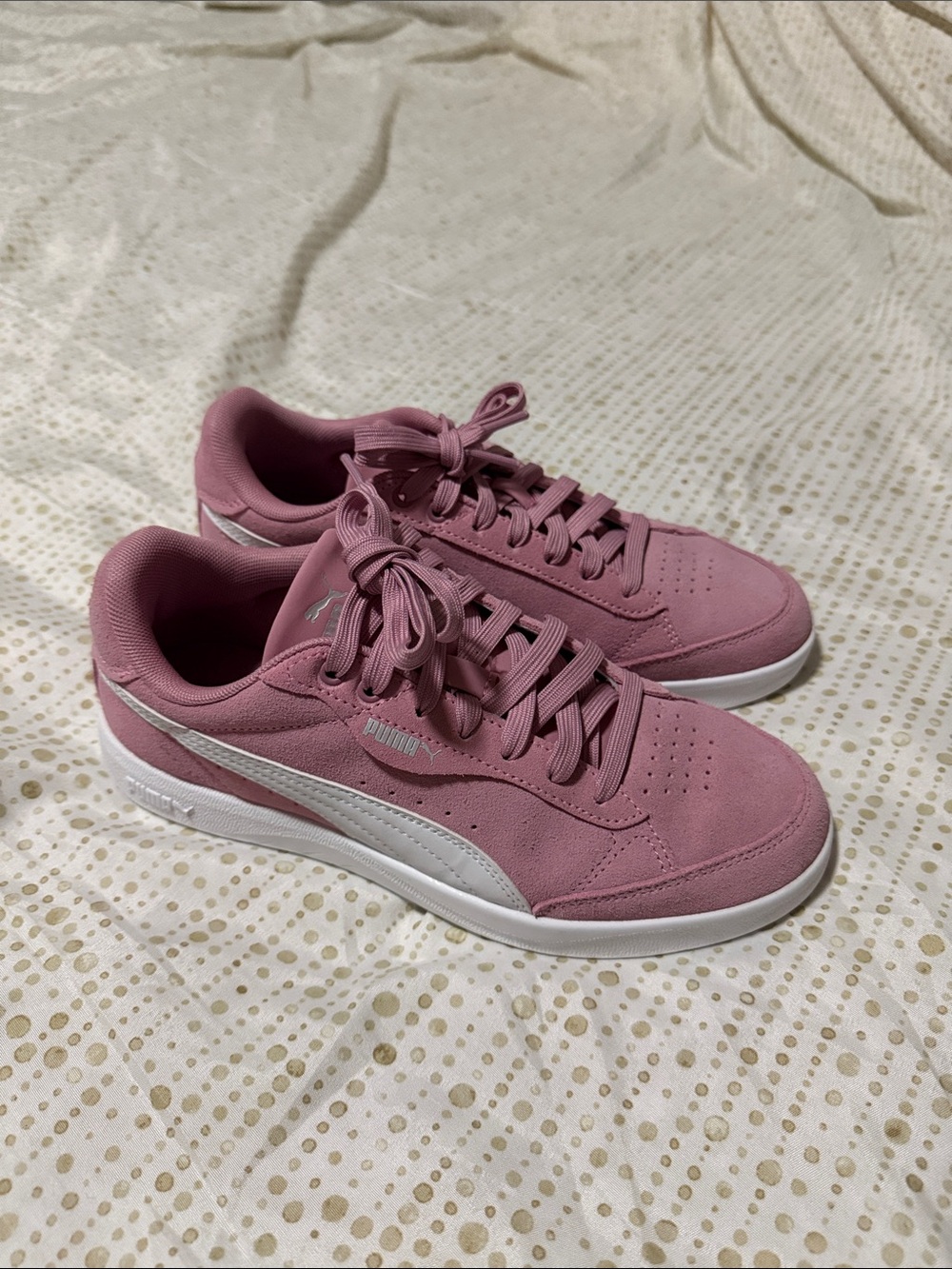 Puma Women's Pink Suede Sneakers - Picture 2 of 7